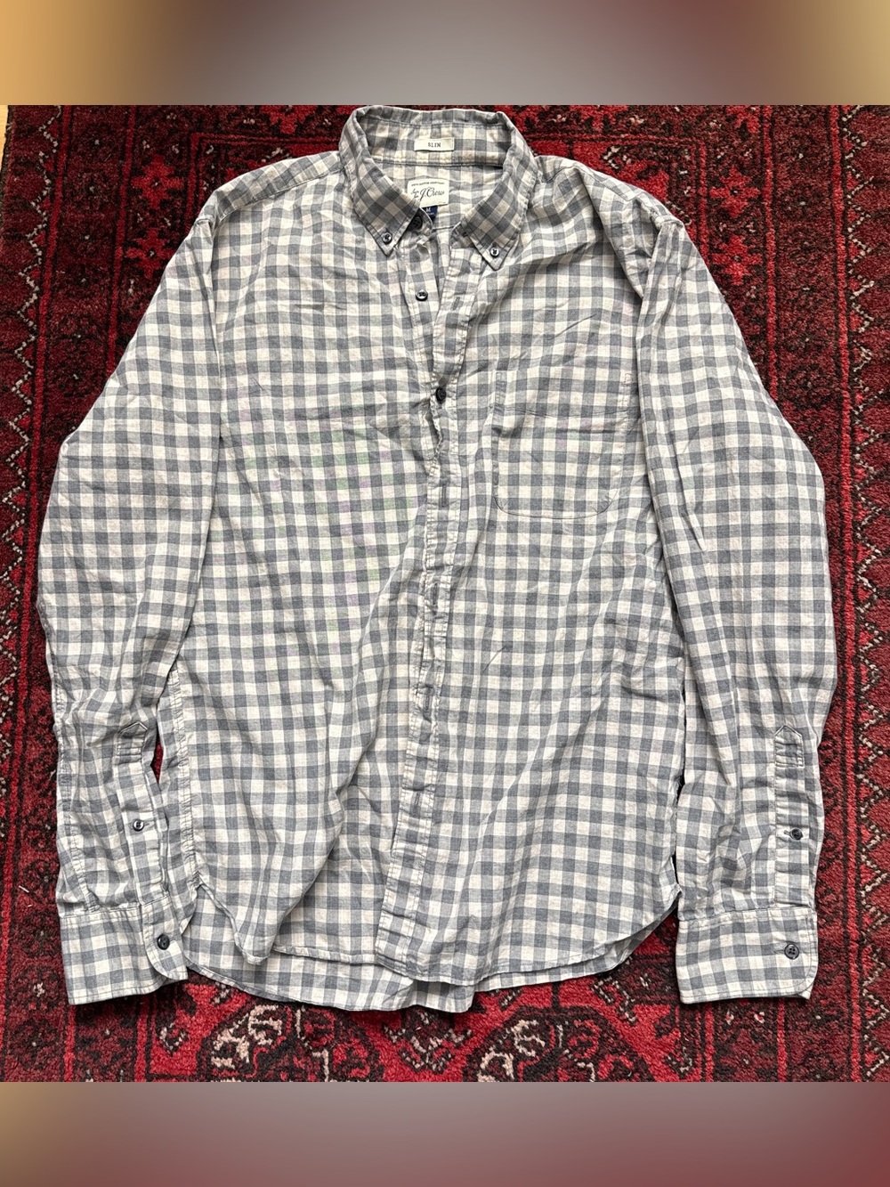 J. Crew Plaid Button Up Mens Size Medium Slim